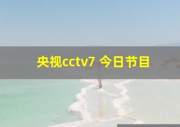 央视cctv7 今日节目